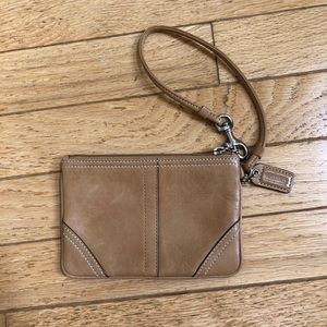 Authentic Natural Leather Coach Wristlet!!